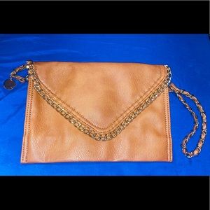 Brown envelope chain purse